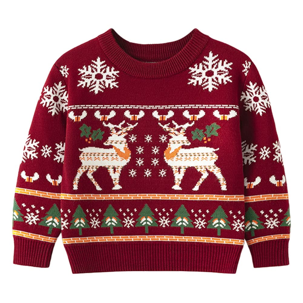 LittleSpring Toddler Girl Ugly Christmas Sweater for Girls Knit
