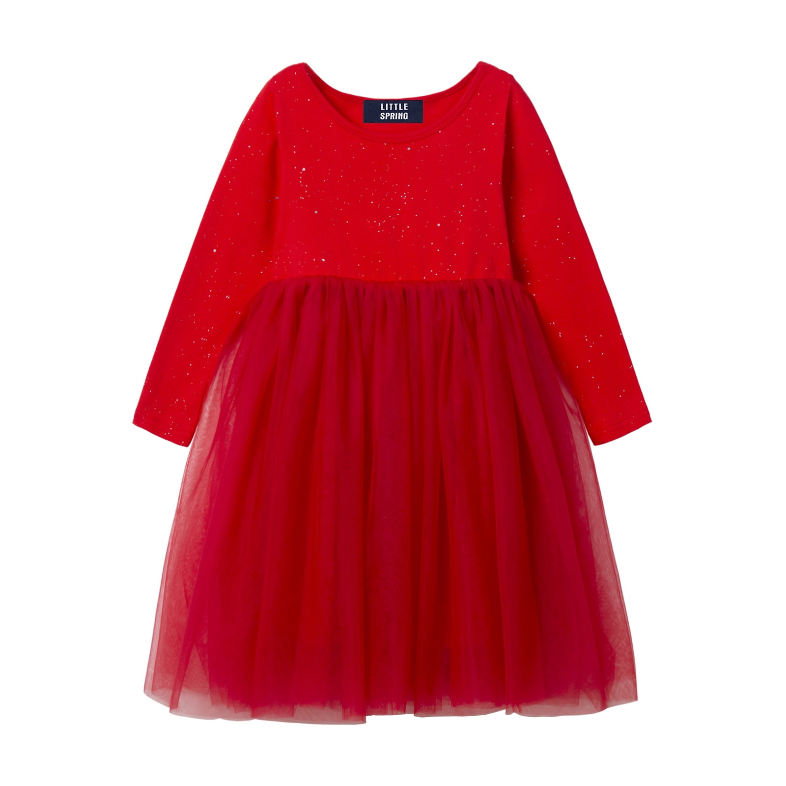 Children' s Star Round Neck Tulle Dress