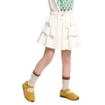 thumbnail image 1 of LittleSpring Toddler Girls Skorts White Skirt Pleated Ruffle Short Demin Tutu Skirts Built-in Shorts Underneath 2T, 1 of 6