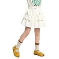 thumbnail image 1 of LittleSpring Toddler Girls Skorts White Skirt Pleated Ruffle Short Demin Tutu Skirts Built-in Shorts Underneath 4T, 1 of 6