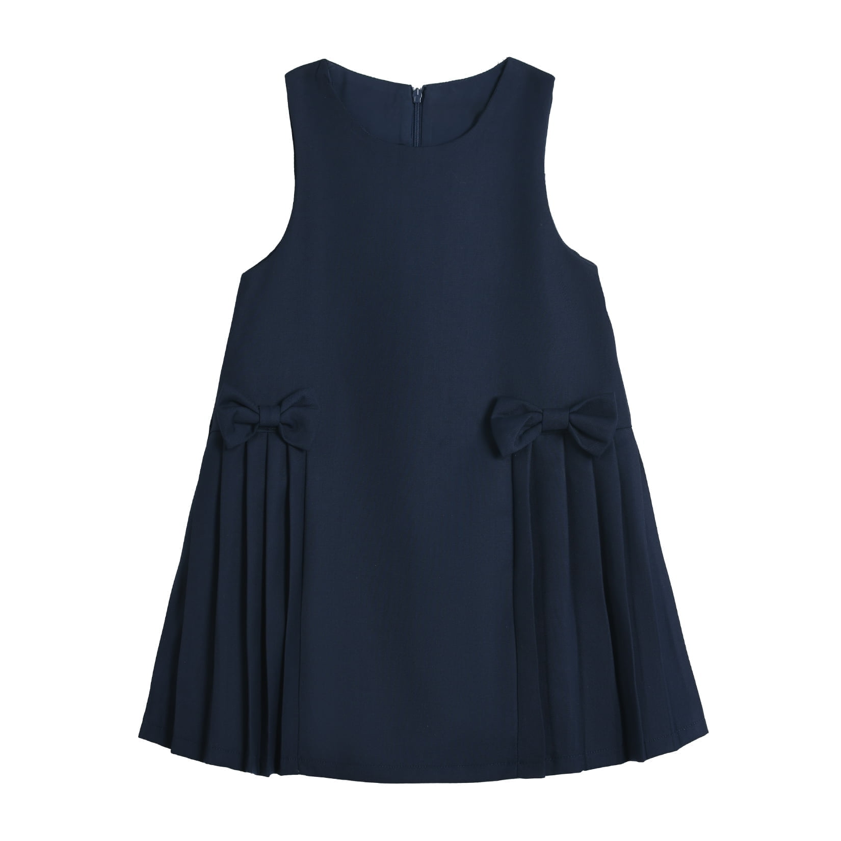 LittleSpring Toddler Girls Sleeveless Dress School Uniform Jumper Dress Navy Blue 2T Pleated Hem Back Zipper Cotton Round Bows Fashion - Walmart.com LittleSpring Toddler Girls Sleeveless Dress School Uniform Jumper Dress Navy Blue 2T Pleated Hem Back Zipper Cotton Round Bows Fashion - Walmart.com