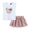 thumbnail image 1 of LittleSpring Toddler Girls Floral Cartoon Outfit Set, 2 Pieces, Toddler, 1 of 6