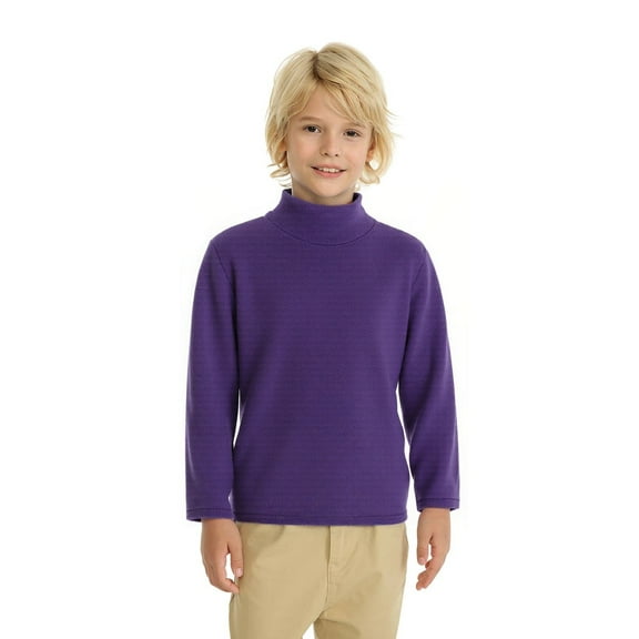 LittleSpring Boys Girls Fleece Turtleneck Shirts for Kids Thermal Tops Long Sleeve 2-14 Years