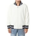 thumbnail image 1 of LittleSpring Toddler Letterman Jacket for Girls Boys White Varsity Jacket Casual Relaxed Fit Baseball Outwear Zip up 3T, 1 of 6