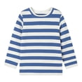 thumbnail image 1 of LittleSpring Toddler Long Sleeve T-Shirt for Boys Girls Crewneck Tees Tops Blue Stripes Casual 3T, 1 of 6