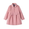 thumbnail image 1 of LittleSpring Toddler Pea Coat Girls Pink Peacoat Faux Wool Dress Coat Midweight Button Lapel Solid Casual 3T, 1 of 7