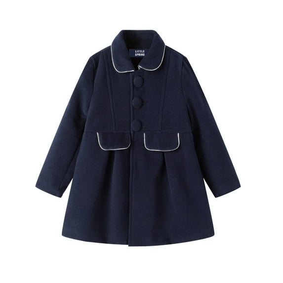 LittleSpring Toddler Girls Peacoat Dress Casual Outerwear Coat, 3T