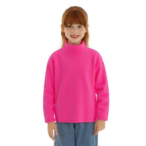 LittleSpring Boys Girls Fleece Turtleneck Shirts for Kids Thermal Tops Long Sleeve 2-14 Years