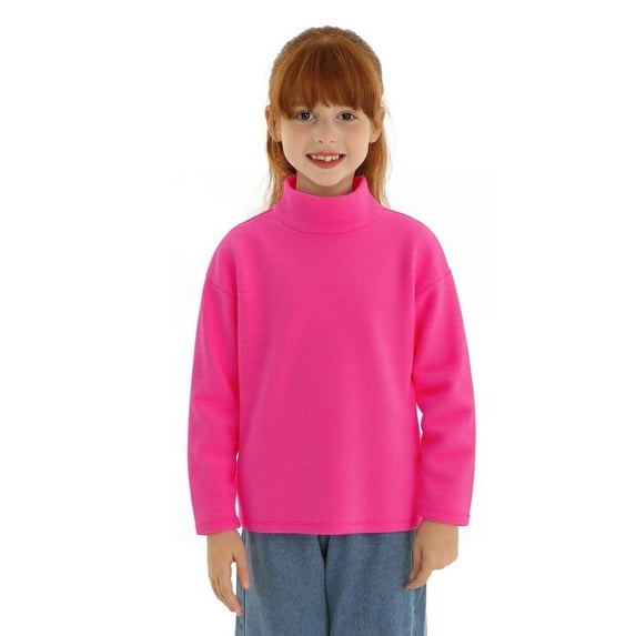 LittleSpring Boys Girls Fleece Turtleneck Shirts for Kids Thermal Tops Long Sleeve 2-14 Years