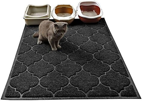 LittleTiger Cat Litter Mat, XL Super Size, Phthalate Free, Easy to Clean, 46x35 Inches, Durable, Soft on Paws, Large Litter Mat. Black
