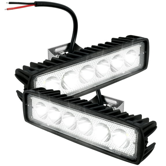 Littleduckling 2Pcs 12V Car LED Light Bar 18W 6000K Super Bright Car LED Work Light IP67 Waterproof Flood Spot Light White Off Road Head light Driving Light for SUV ATV Vehicle Car Truck Boat