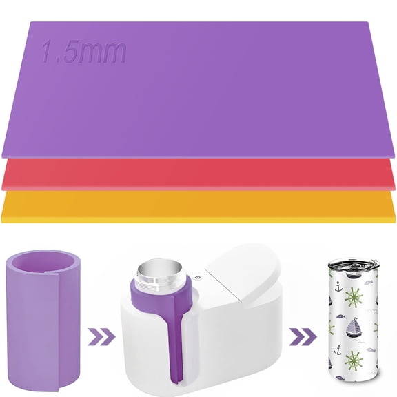 Littleduckling 3Pcs Silicone Wrap Sublimation Tumblers 20OZ 16OZ 12OZ Mug Heat Resistant Silicone Sublimation Wrap for Heat Press