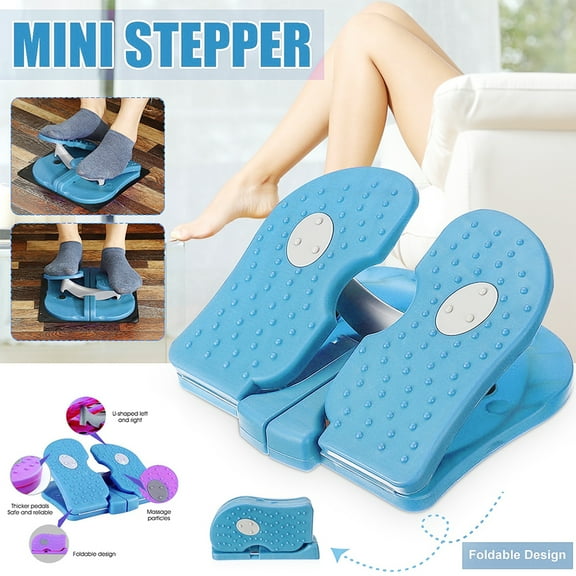 Littleduckling Mini Stepper Under Desk Pedal Exerciser Stair Stepper Folding Foot Peddle Physical Therapy Portable Fitness Stovepipe Relieves Varicose Veins(Sky Blue)
