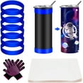 thumbnail image 1 of Littleduckling Silicone Bands Elastic Heat Resistant Sublimation Paper Holder Ring Band Tight-Fitting Water Bottle Bands with A4 Sublimation Paper for Wrapping Cups Sublimation Tumbler Wine Bottle, 1 of 10