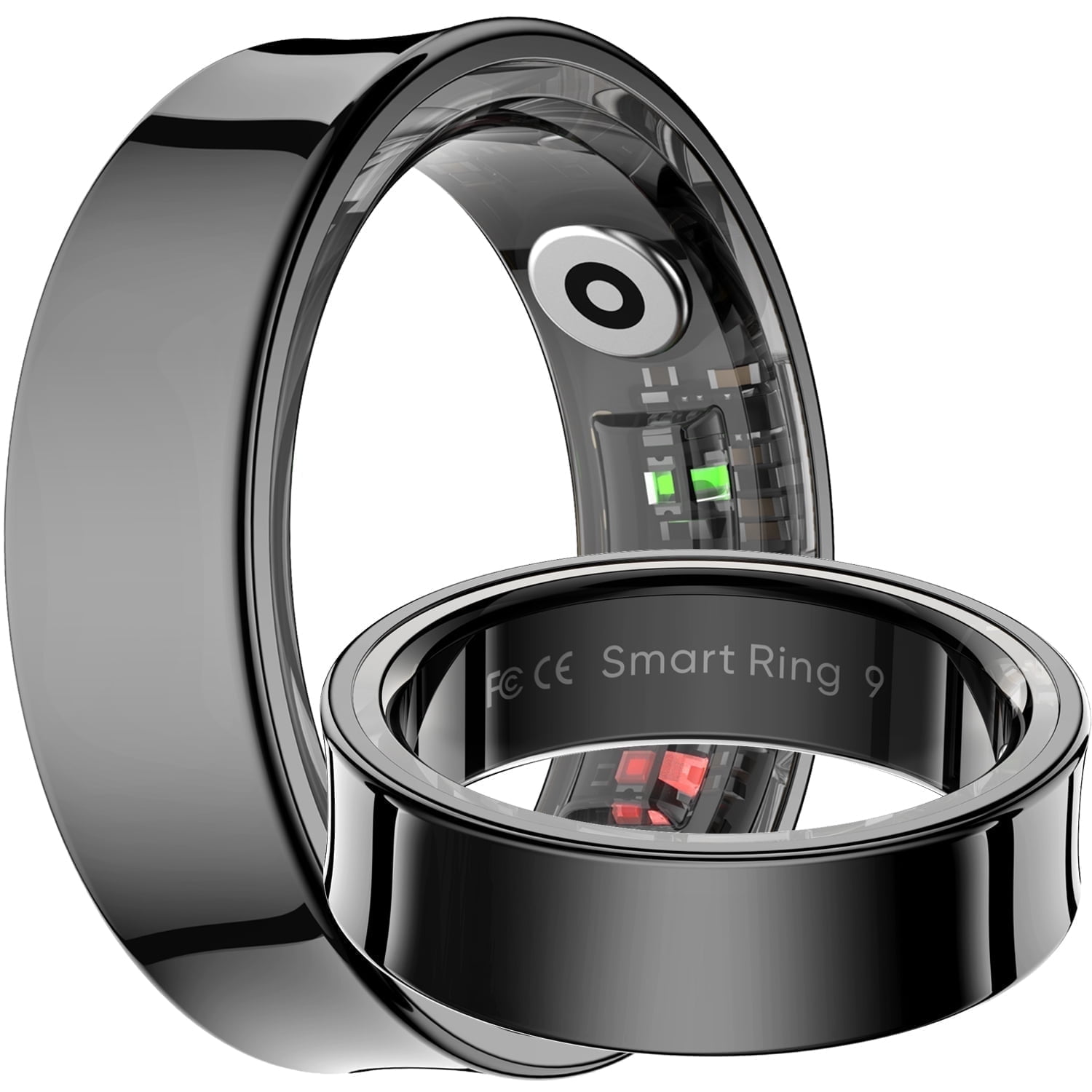 Littlefat Unisex Smart Ring in Black Stainless Steel, Compatible with ...