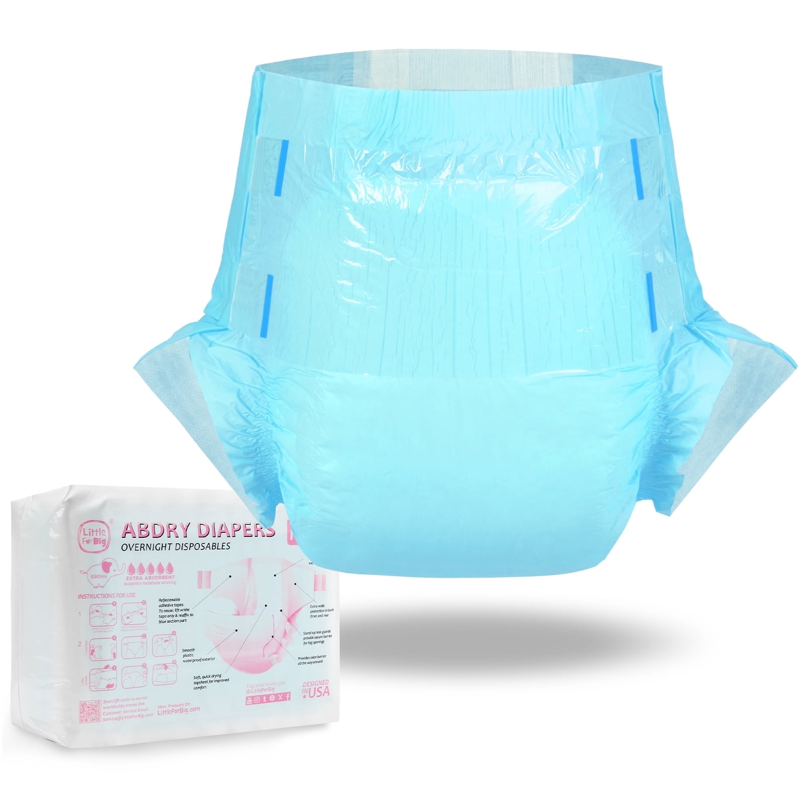 Littleforbig Adjustable Tapes Adult Diaper 10 Pieces - ABDry Ultra