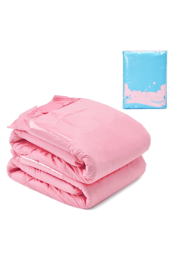 Adjustable Tapes Adult Diaper 2 Pieces - ABDry Ultra Absorbent Diapers Pink (Medium 28"-38")
