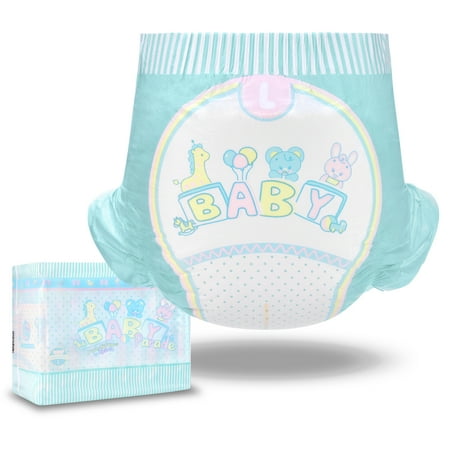 Littleforbig Adjustable Velcro Closure Adult Diaper Cloth Back Parade Diaper 10 Pieces (Medium 28"-38")