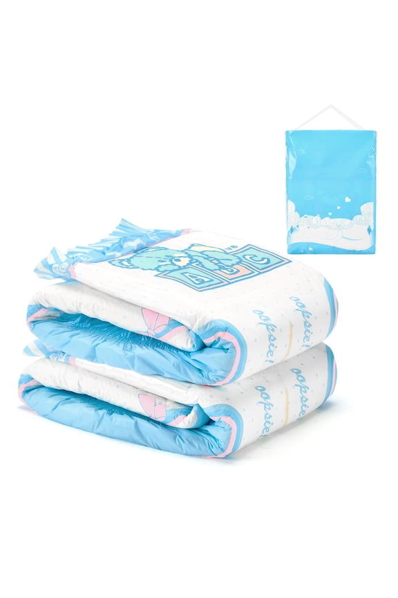 Adult Printed Diaper 2 Pieces Pack 3 Prints Random Assorted - Potty Pants (Large 36"-48")