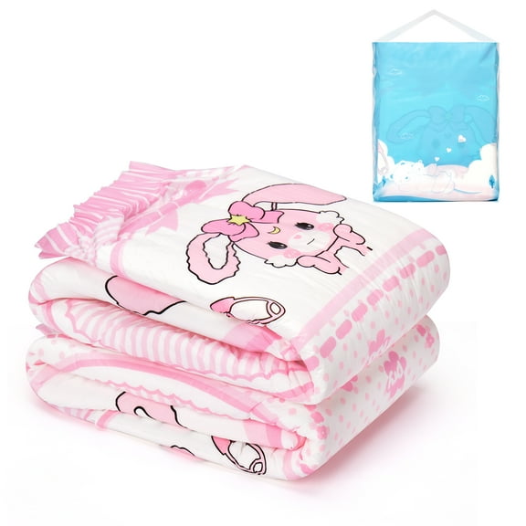 Littleforbig Adult Printed Diaper 2 Pieces Sample Pack - Baby Usagi (Medium 28"-38")