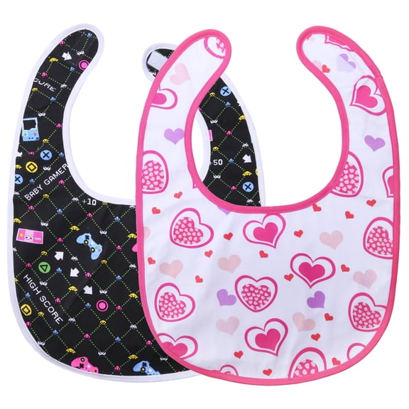 Littleforbig Big Sized Bib 2 Packs - Gamer and Princess Hearts