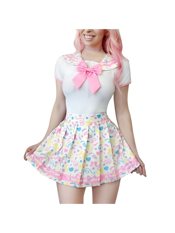 Cotton Romper Onesie Pajamas Bodysuit - Cosplay Magical Onesie Skirt Set 4XL