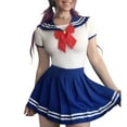 thumbnail image 1 of Littleforbig Cotton Romper Onesie Pajamas Bodysuit - Cosplay Magical Onesie Skirt Set Sailorblue XL, 1 of 7