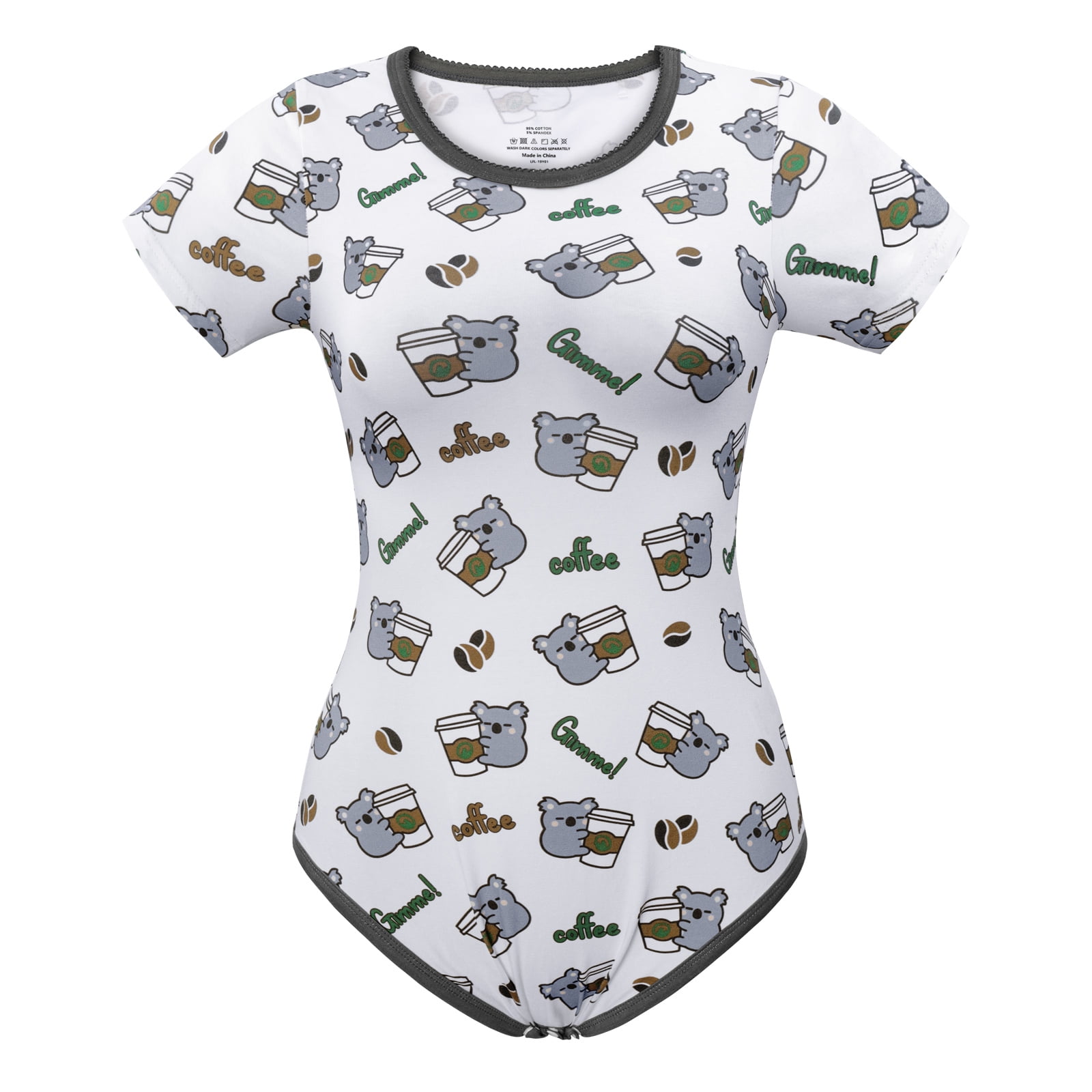 Onesie Pigiama LittleForBig - Cotone Organico - Taglie XS-4XL - Design Pastello - Con Bottoni