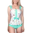 thumbnail image 1 of Littleforbig Modest Kawaii One Piece Swimwear Bathing Suit Swimsuit - Vintage Sweets M, 1 of 7