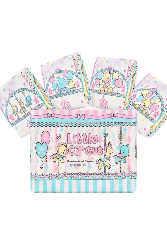 Printed Diaper 10 Pieces - Little Circus (Large 36"-46") Little Circus Large (Pack of 10)