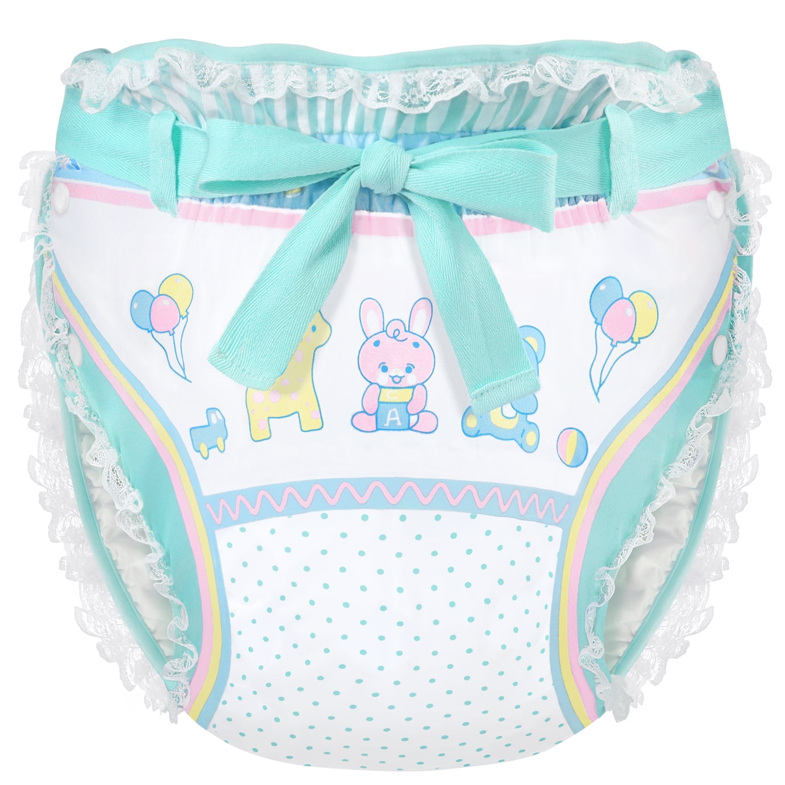 Littleforbig Silky Adult Ribbon Omutsu Diaper Wrap Cover Washable Adjustable Reusable Waterproof - Baby Parade M