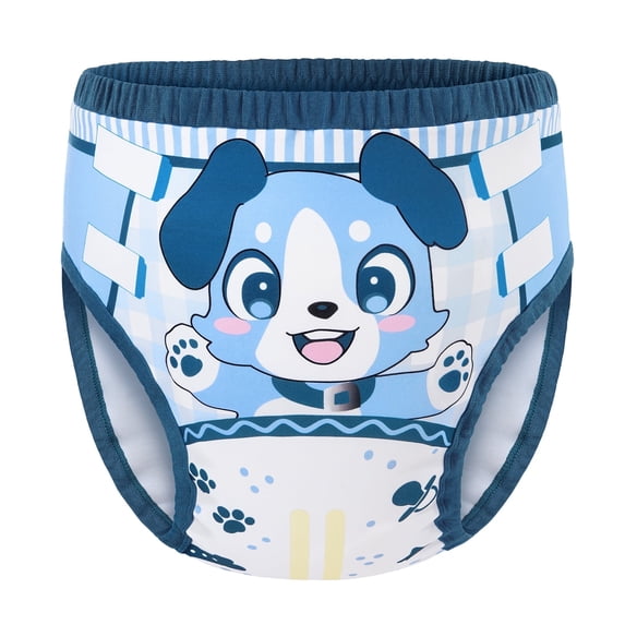 Littleforbig Soft Silky Underwear Comfortable Washable Reusable Adult Training Pants - Little Blue L