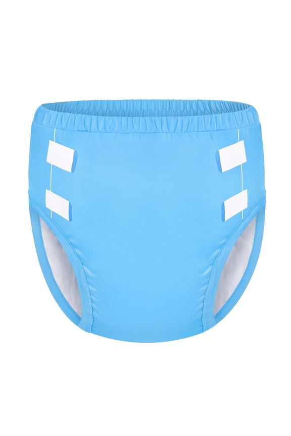 Soft Silky Underwear Comfortable Washable Reusable Primary Comfort Cloth Adult Training Pants Blue L