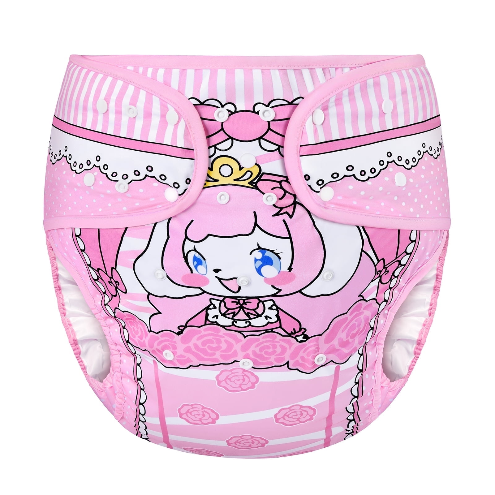 Littleforbig Washable Adjustable Reusable Waterproof Cloth Adult Diaper Wrap Cover - Little Beauty M