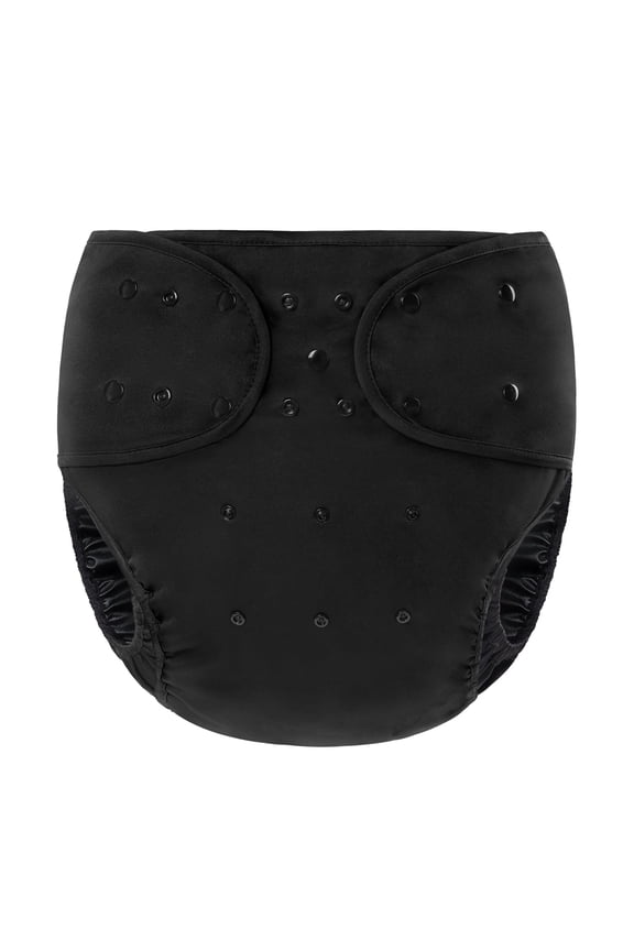 Washable Adjustable Reusable Waterproof Primary Comfort Cloth Adult Diaper Wrap Cover One Size Black