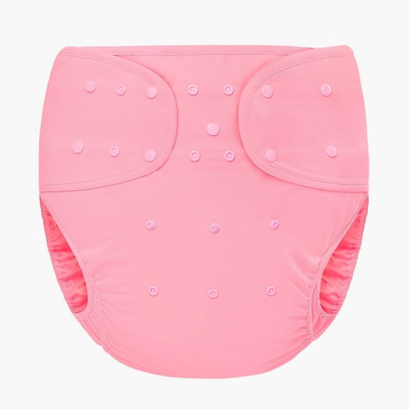 Littleforbig Washable Adjustable Reusable Waterproof Primary Comfort Cloth Adult Diaper Wrap Cover One Size Pink