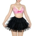 thumbnail image 1 of Littleforbig Women's Mesh Tulle Puffy Petticoat Tutu Ballet Bubble Short Ballerina Skirt Black 2XL, 1 of 5