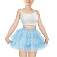 thumbnail image 1 of Littleforbig Women's Mesh Tulle Puffy Petticoat Tutu Ballet Bubble Short Ballerina Skirt S Blue, 1 of 10