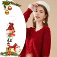 thumbnail image 1 of Littleplum Christmas Santa Dangle Drop Earrings Set,Women Cute Holiday Earrings Lightweight,Round Christmas Stud Tree Xmas Decoration Christmas Accessories Jewelry Gift, 1 of 9