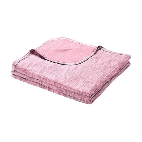 Littleplum Cooling Packable Satin Blanket,Ultra Soft Thin Summer Single Layer for Hot Sleepers,for Couch,Bed,Camping,Outdoor,Travel,Car - Super Soft Lightweight Cozy Blanket(50x60 Inch,Pink)