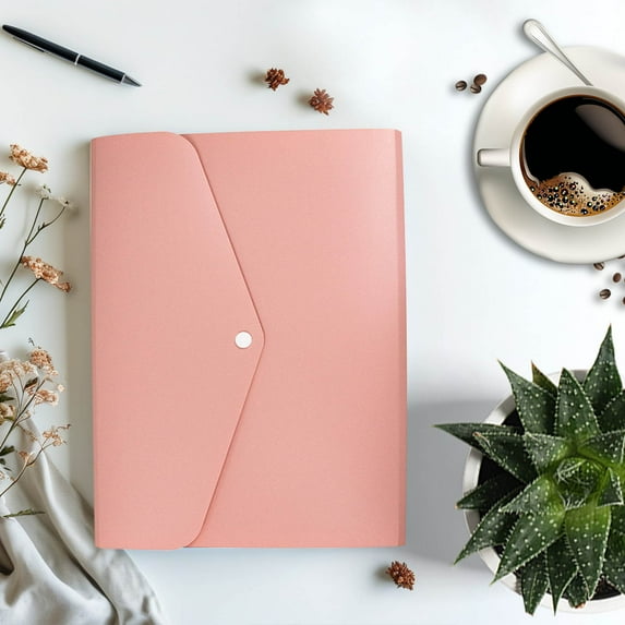 Littleplum Expanding File Folder File Organizer 2 Pockets File Organizer Accordion Filing Folder Folder for Documents Aesthetic Paper Organizer Folder for Work,School,Home,Office,Pink