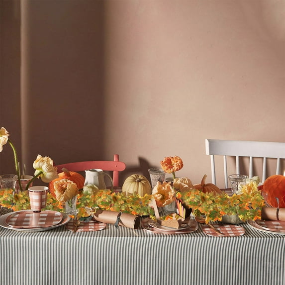 Littleplum Fall Garland Maple Leaf,70 Inch/Piece Hanging Vine Garland Artificial Autumn Foliage Garland Thanksgiving Decor for Home Wedding Fireplace Party Christmas(Style C)