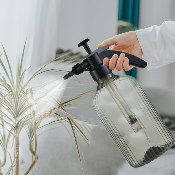 Littleplum Fine Mist Spray Bottle Plastic Green 2L,Hand Held Pressure Plant Mister with Top Pump,Empty Water Sprayer Watering Can with Adjustable Nozzle for Indoor /Outdoor Garden and Home,Gray
