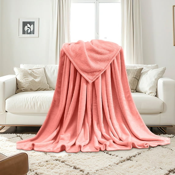 Littleplum Fleece Blanket Orange Throw Blankets for Couch & Bed,Luxury Plush Cozy Fuzzy Blanket 27x39 Inches,Super Soft Warm Lightweight Throw Blanket for Travel Camping,1 PCS,Orange