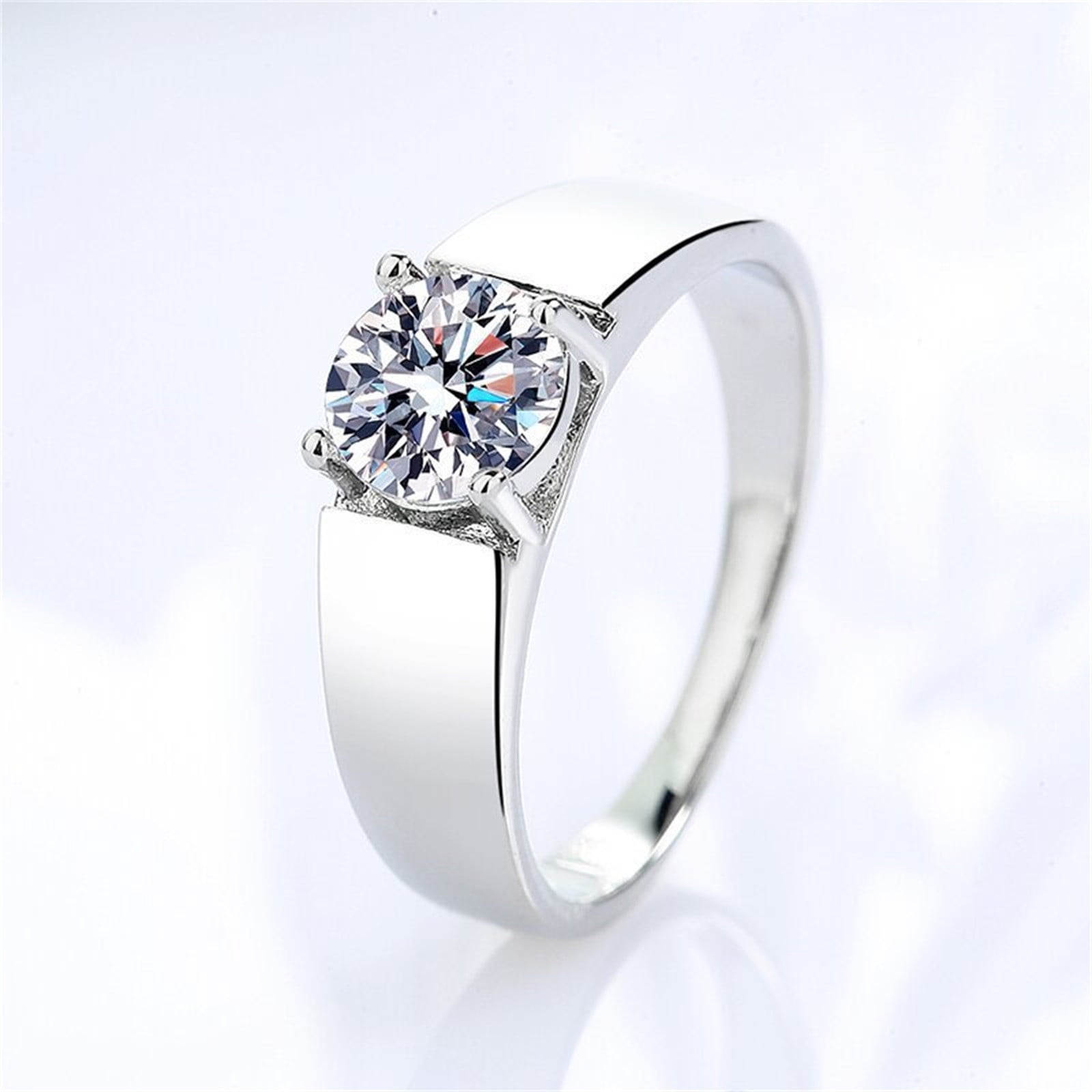 Littleplum Moissanite Rings for Men Adjustable Wedding Ring Solitaire ...