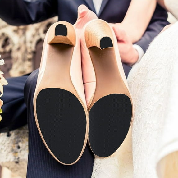 Littleplum Non-Slip Shoes Pads Adhesive Shoe Sole Protectors,High Heels Anti-Slip Shoe Grips,Shoe Sole Protector for Heels,Shoe Grips on Bottom of Shoes,Shoe Gummies for Heels,2 Pcs,Black