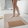 thumbnail image 1 of Littleplum Non Slip Square Shower Mat with Suction Cups and Drain Holes Machine Washable PVC Bath Mat 26x16 Inches Anti Slip Bathroom Rug for Shower and Bathtub,1 Pcs，Khaki, 1 of 6