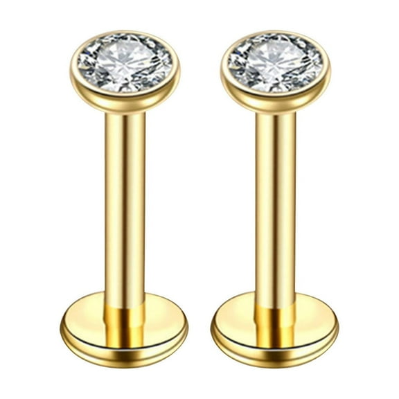 Littleplum Stainless Steel Lip Rings Nose Studs,Piercing Internally Threaded,Stainless Steel Labret Monroe Lip Ring Studs,Lip Rings Studs Helix Cartilage Tragus Stud Piercing Jewelry,Gold