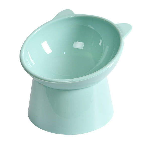 Littleplum Tilted Raised Posture for Cat Food Bowl,Neck for Protection Anti Vomiting 15 Degree,Elevated Slanted Stand Bowls for Cat Tilted Bowl-Bowl Diameter Approx.13.7cm/5.39in (Green)