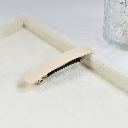 Littleplum Vintage Flat Ponytail Clips Medium Hair Barrettes for Women ,Curved Matte French Pins ,No Slip Metal Spring Hairpins Strong Hold Hair Accessories for Girls Thin Thick Fine Workouts